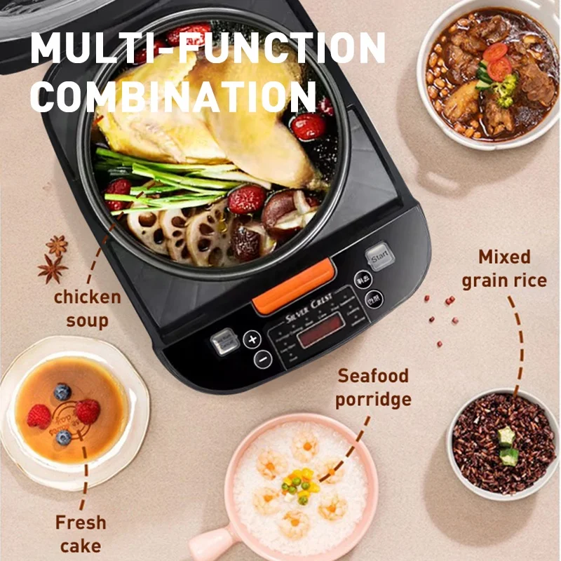 Smart Digital Mini Commercial Electric Gas Rice Cooker with Stainless Steel Inner Pot Square Shape for Household Use Drum Design