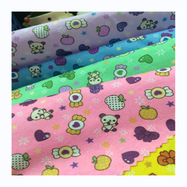 High Quality Custom Printing 100% Combed Cotton Brushed Flannel Fabric for Kids Pajamas