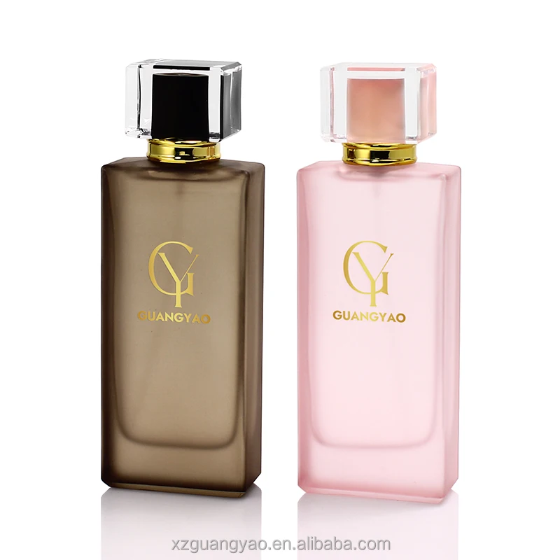 Custom Frosted Color 90ml Rectangular Glass Perfume Bottle square