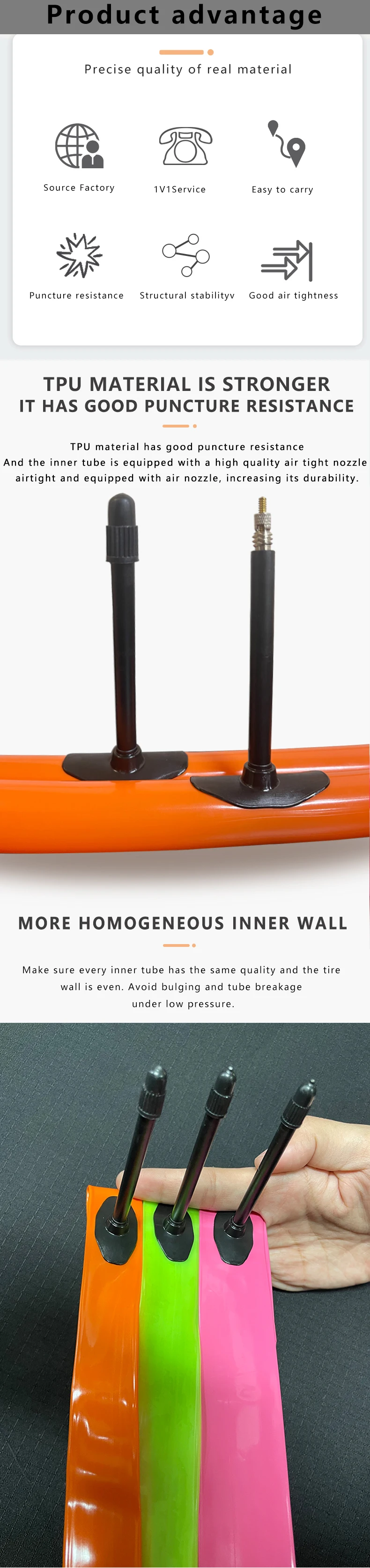 Ultraligth Lightweight Bicycle Tires Inner Tube 16x1.95 Wholesales 20x4