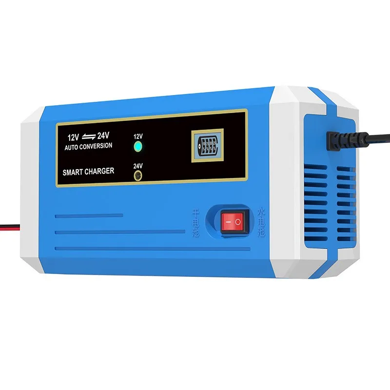 Smart Pulse 12V/24V 10A Motorcycle Car Battery Charger ABS Electric Power Supply OTP SCP Pulse Repair Charger for Lead-Acid