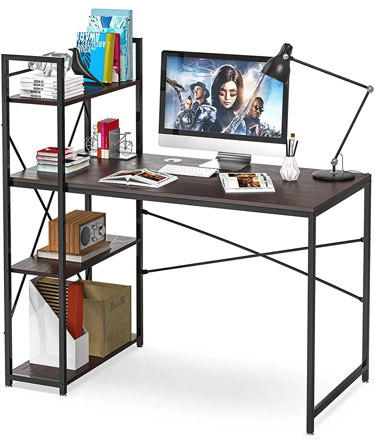 Luxury Executive Office Desk Bookshelf Multifunctional Computer Desk