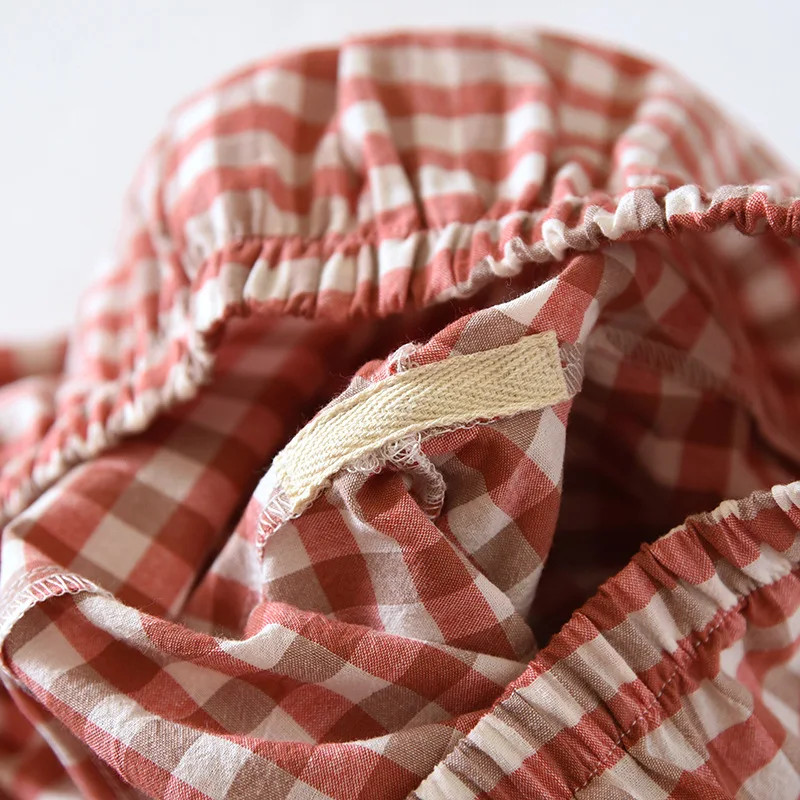 Men's and Women's Plaid Long Sleeve Two Piece Pajama Set