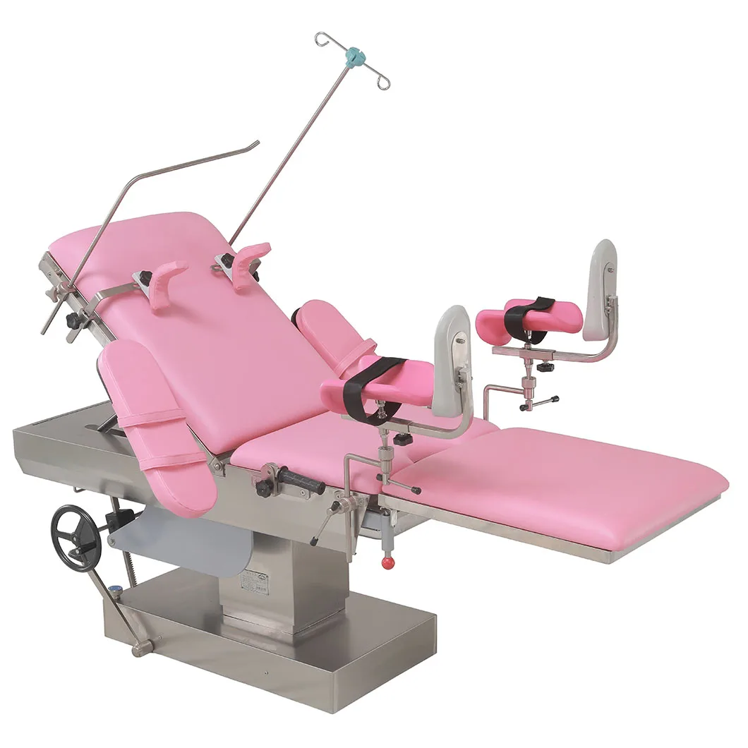 Stainless Steel Medical Manual Gynecology Labor Birthing Obstetric and Delivery Bed