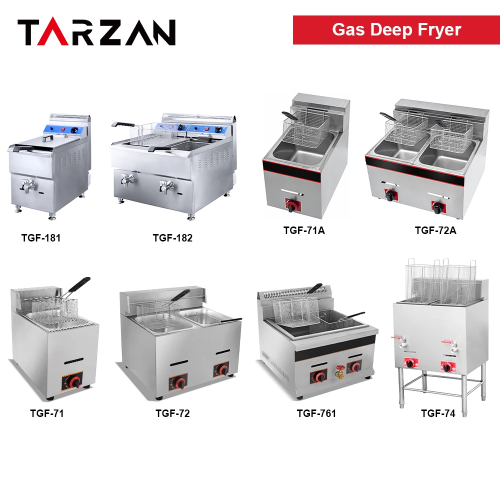 Good Quality new Commercial Gas Deep Fryer With 1 Basket Fried Chicken Fries Frye Machine With oil valve factory