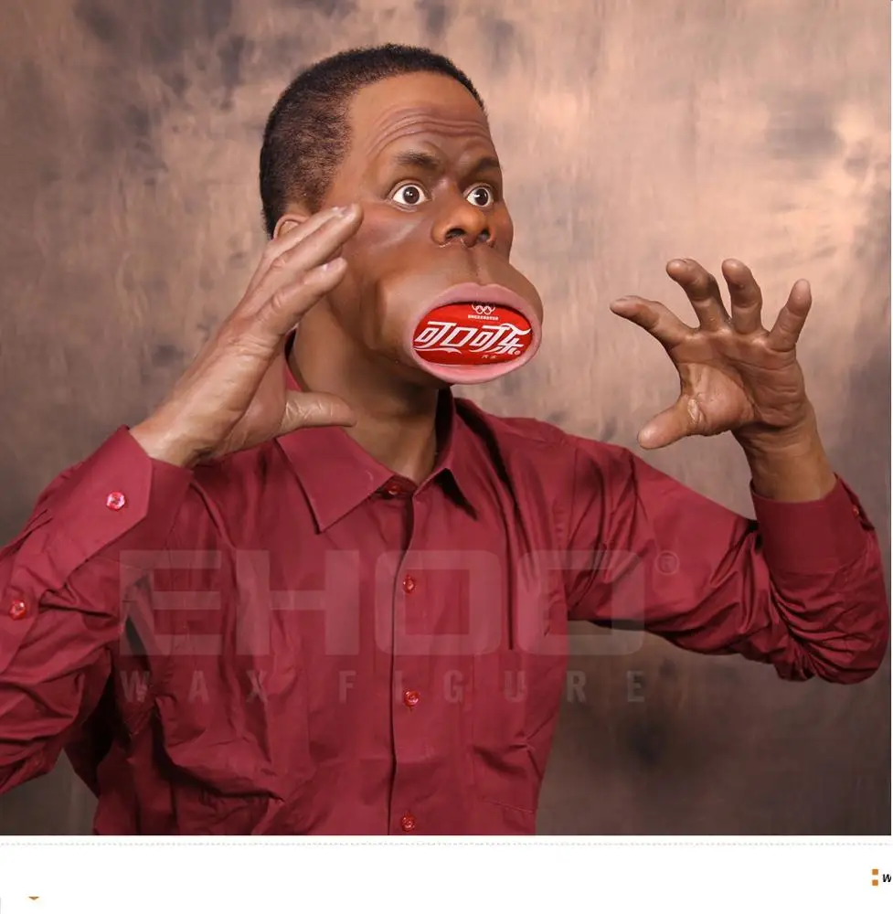 Realistic Custom Make Biggest Mouth Man Life Size Wax Figure for Sale