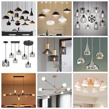 Vendita calda lampada in ferro battuto a forma di gabbia per uccelli lampada a sospensione in stile industriale home cafe office restaurant decorazione lampadario leggero