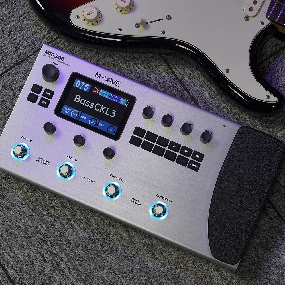 M-VAVE MK-300 Looper Pedal - 360+ Effects Types for Guitar & Bass