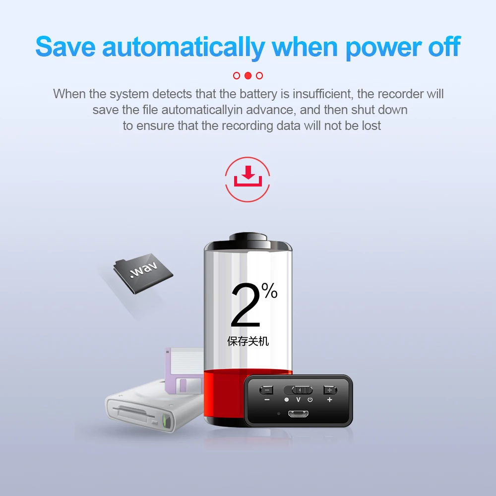 Mini Q65 Digital Voice Recorder Long Time 200 Hours Audio Sound Recorder in MP3 & WAV Format Small Digital Voice Recorder