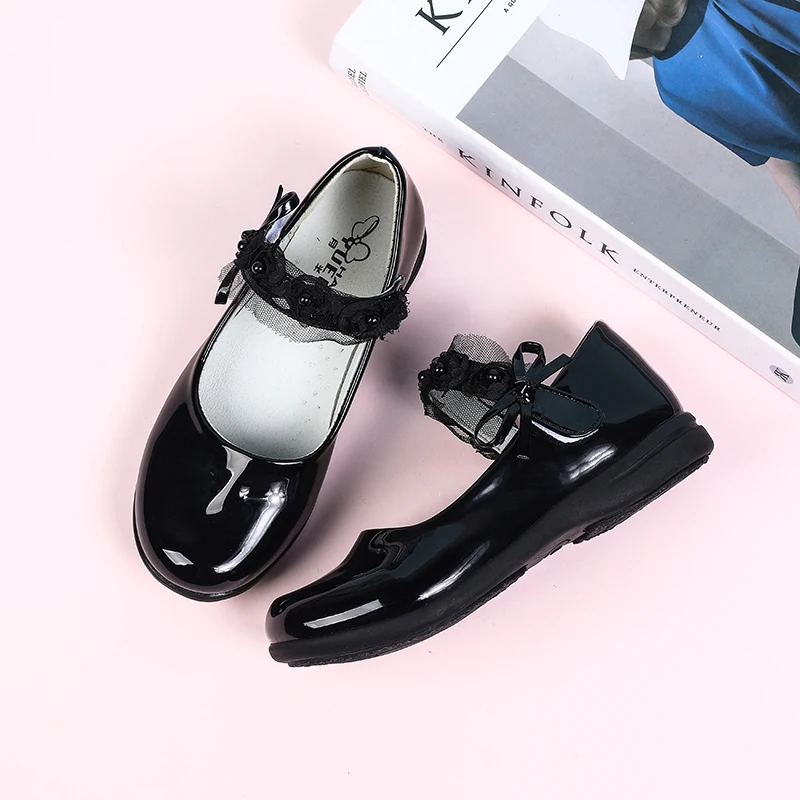 Новый дизайн мягкая резиновая детская школьная обувь принцессы кожаная для