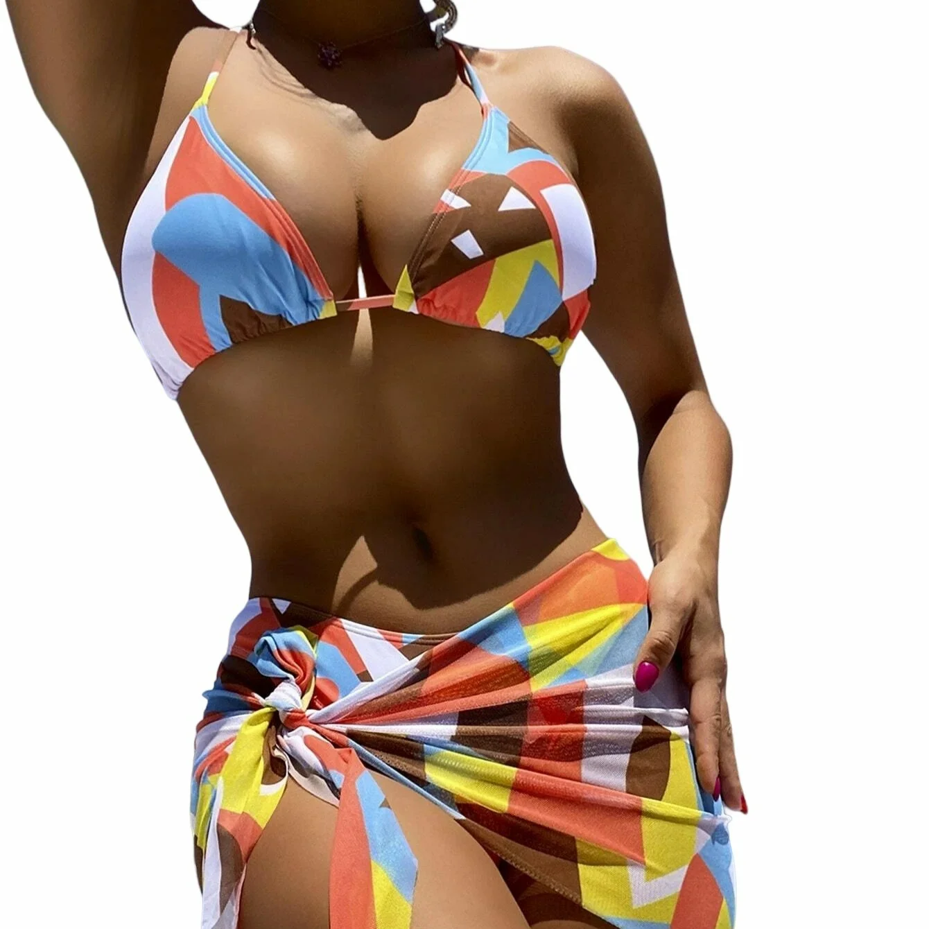 Beachwear And Cover Up Halter Print Micro Bikini Big Breast Attraco Women  Sexy Brazilian Swimsuit