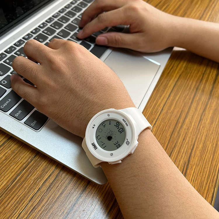 Sport Men Wrist Black White Watch Fashion Comfort