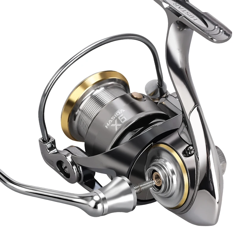 HISTAR X6 Professional Light Lures Spinning Fishing Reel 6+1 BB Long  Casting High Ratio 5.2:1 4kg Drag Power Metal Body River