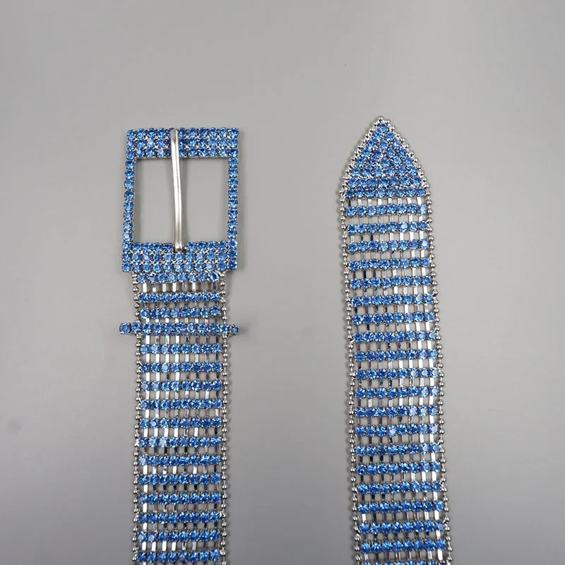 Ready design Silver color fancy crystal belt trim fashion style custom rhinestone women's belt
