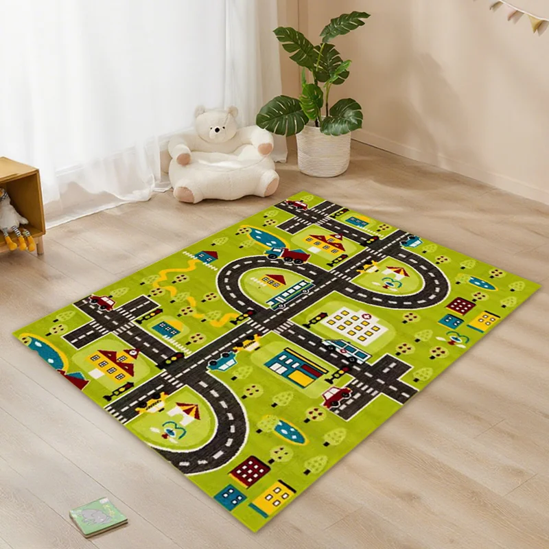 Beste prijs kinderkleed nylon rubbermat binnen geprint patroon kleed voor kinderkamer