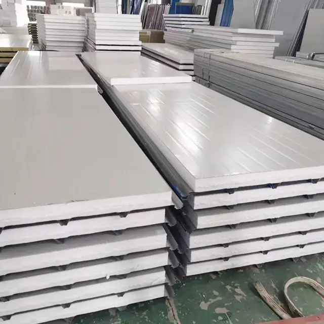 Fireproof Color Steel Metal Sandwich Panel Insulated 50mm 100mm Mineral Wool Glass Wool Wall Roof Sandwich Panel