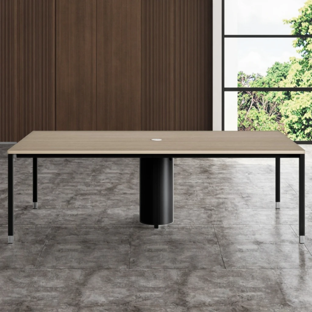Executive Meeting Table Cable Management System Modern Office Furniture Wood Top Heavy Duty Work Surface Storage Drawers 5