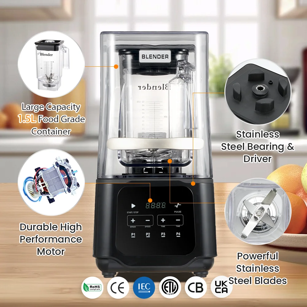 Lohas Professional Commercial Juice Extractor Machine for Fruits Electric Maker Heavy Duty Smoothie Blender Restaurant Equipment