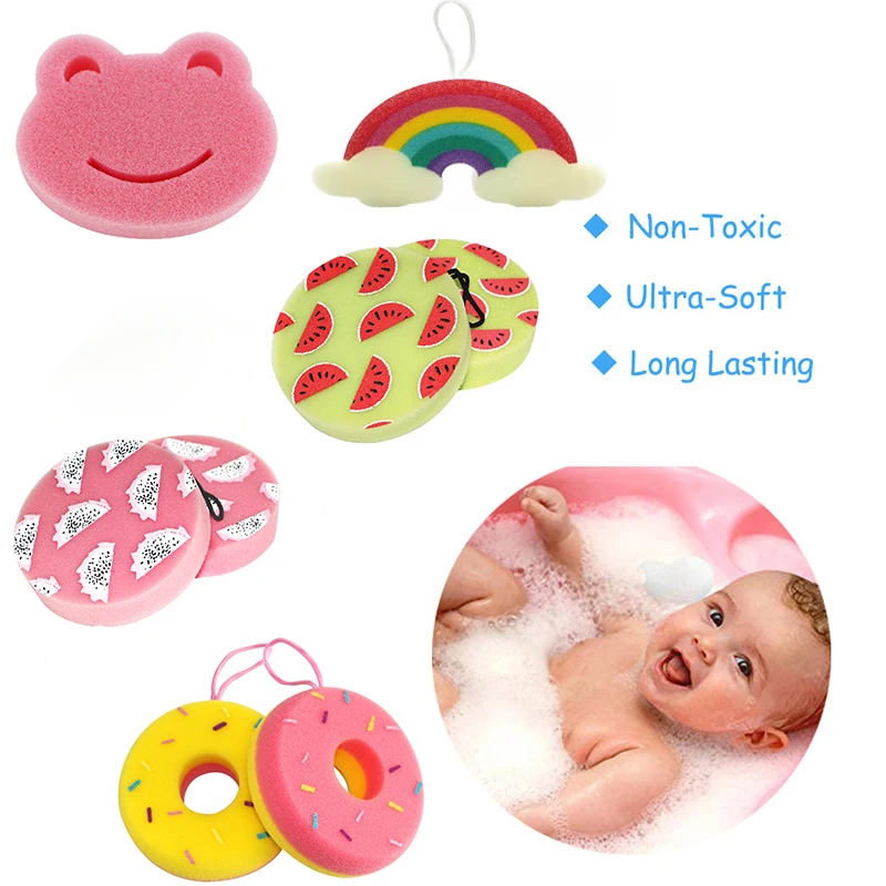 Doughnut cake shape baby bath sponge for body cleaning supplier