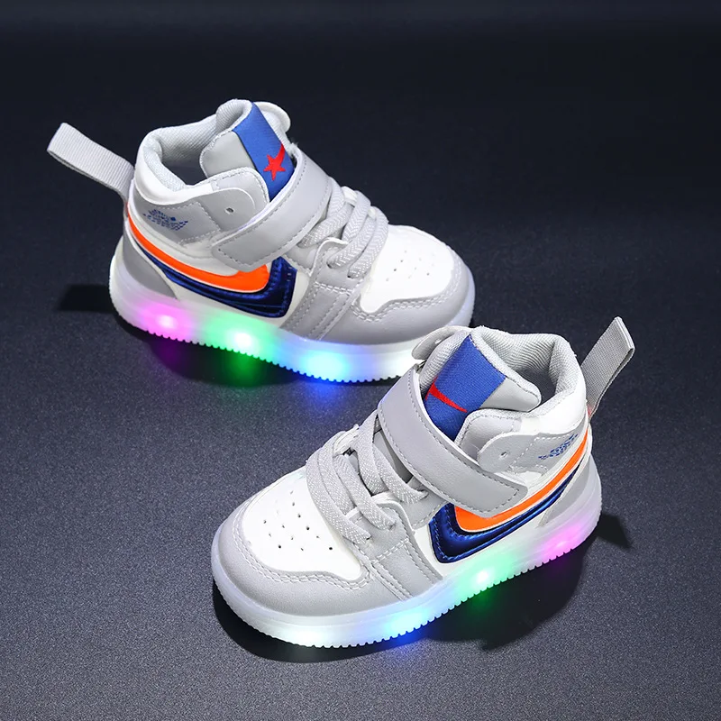 2023 New Sneakers Boys Students Casual High Top Board Shoes Girls Light ...