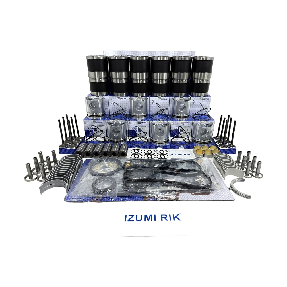 IZUMI RIK 6T112 Overhaul Rebuild Kit with Overhaul Kit Main & Conrod Bearing with Thrust Washer Valve Kit for Yanmar
