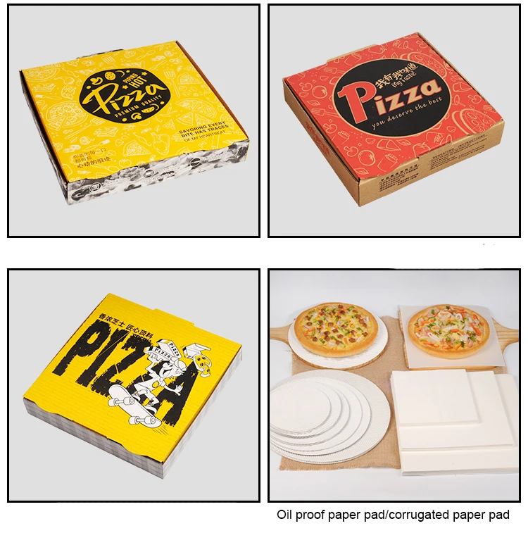 Free Design Food Grade Flute Corrugated Custom Printed Size Caja De Pizza Box For Pizza Food