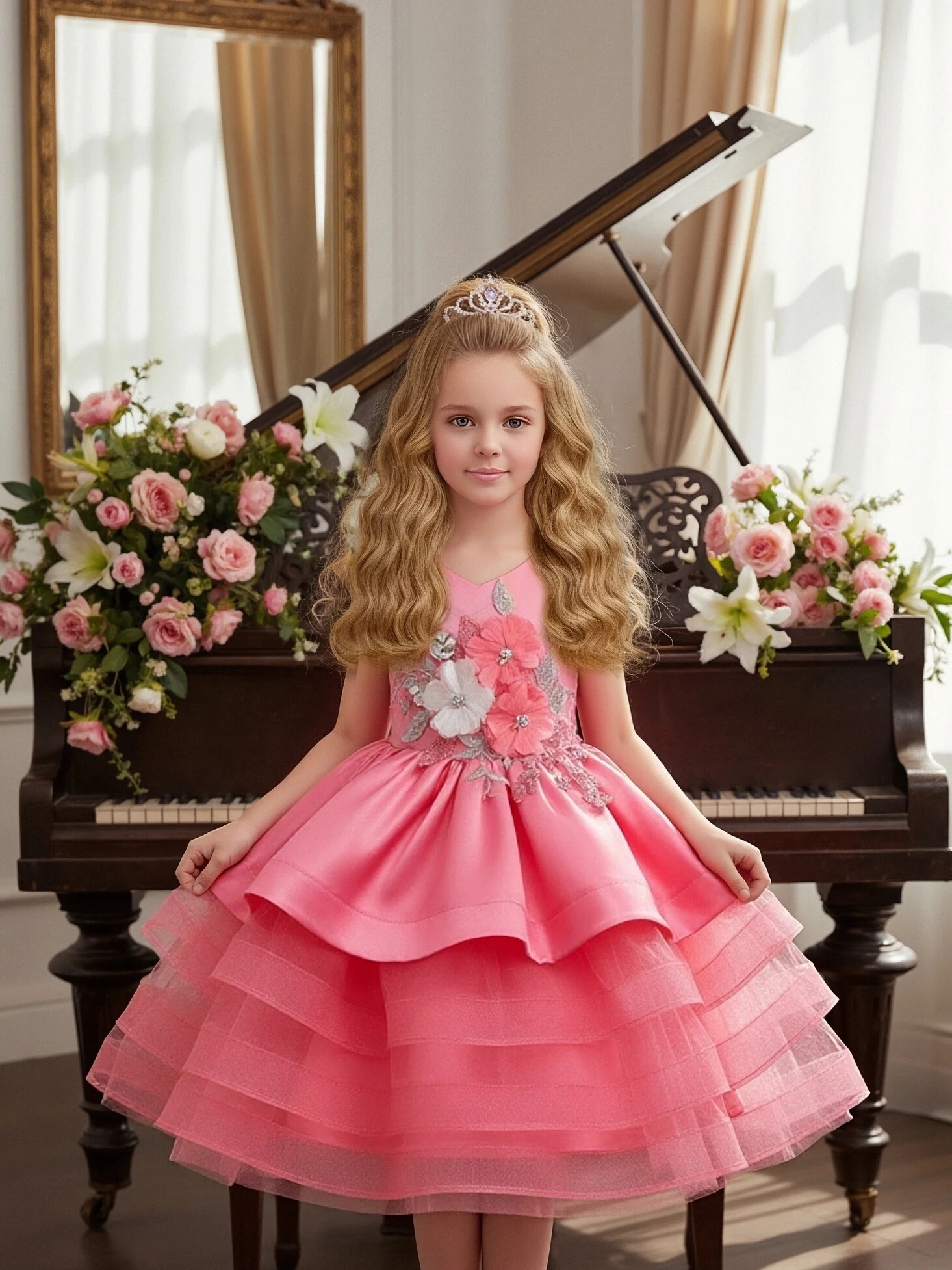 blue dress for baby girl Cute Princess Pink 18th Birthday Dresses Birthday Outfits P1406 main image 1