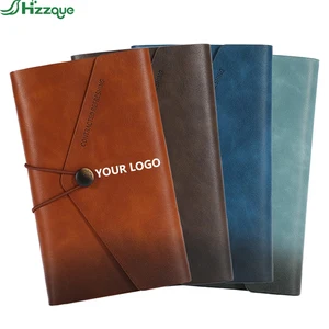 High Quality A6 Size Hardcover Notebook 100 Sheets Spiral Bound PU Leather Cover Wholesale Promotion with Metal Accents
