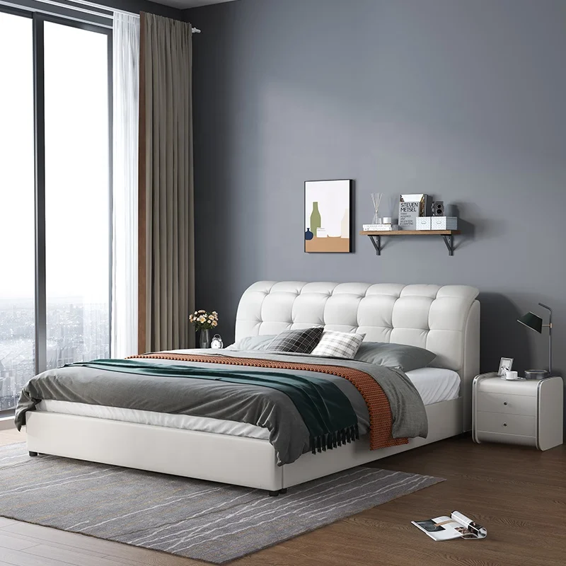Multi Function Space Saving Full Size king Modern Bedroom Furniture Wooden Bed Frame with Box Designs