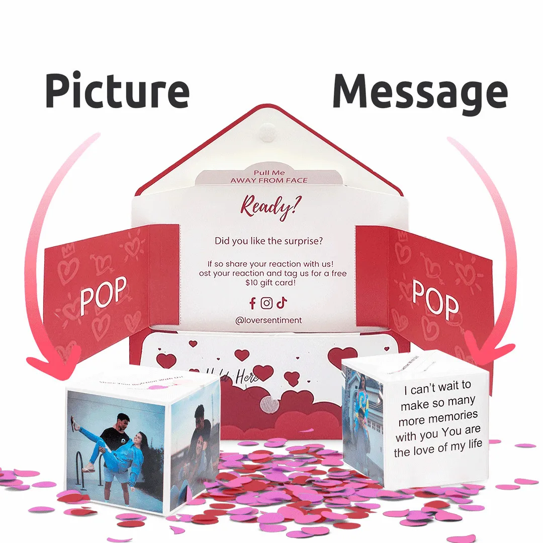 Hot Sale Photo Album Card Exploding Confetti Gift Box Envelope Shape Surprise Explosion Bomb