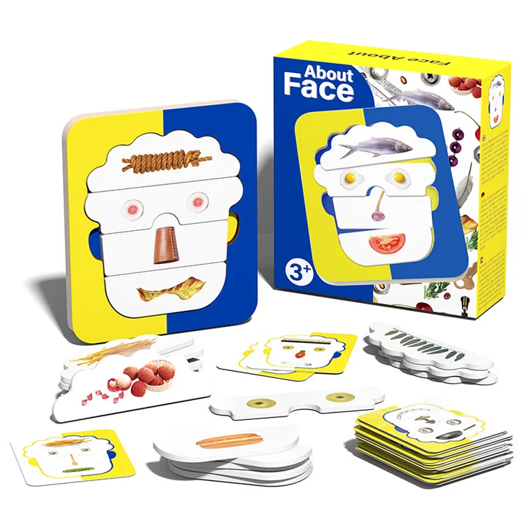 Особенности лица, развивающая игрушка с изменением выражения человека, креативная деревянная головоломка с изображением тысячи боковых лиц