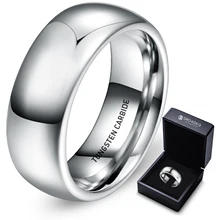 Available Accessories Men 8MM Tungsten Carbide Ring Polished Tungsten Ring Brand Wedding Rings Silver Jewelry For Men Women