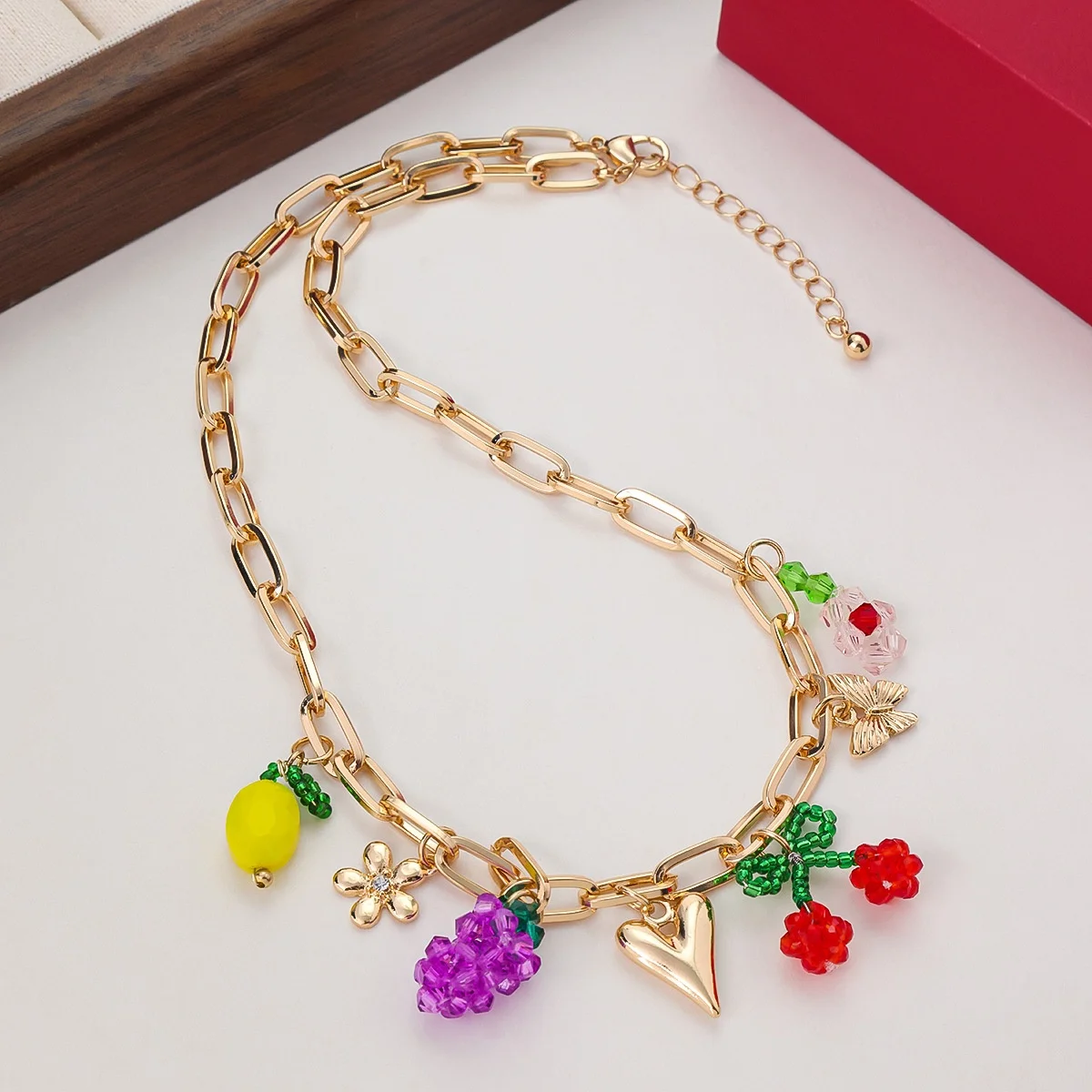 High-Grade Female Pastoral Style Chain Necklace Choker Diamond Buddhism Party