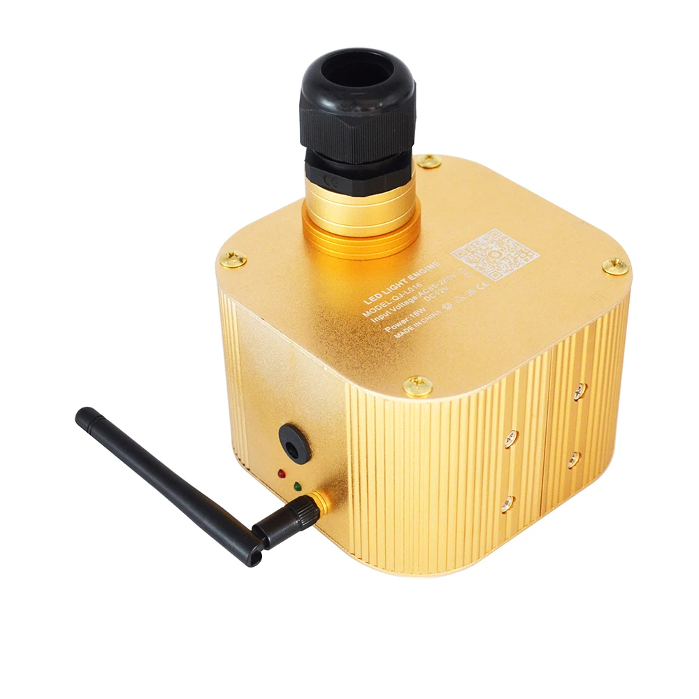 Мигающий светодиодный волоконно-оптический светильник RGBW с управлением через приложение по Bluetooth 16 Вт эффектом звездного неба для украшения потолка