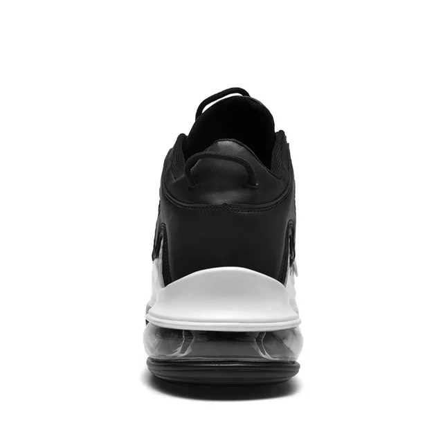 Latest Sport Breathable Leather Made White Flat Sneakers Black Casual Shoes For Men - Image 4