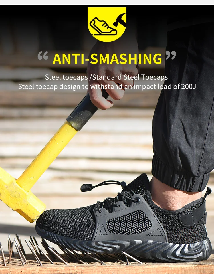 401-Good Quality Summer Sport Engineers Working LightWeight Safety Shoes for Men, Breathable  Breathable Steel Toe Safety Shoes