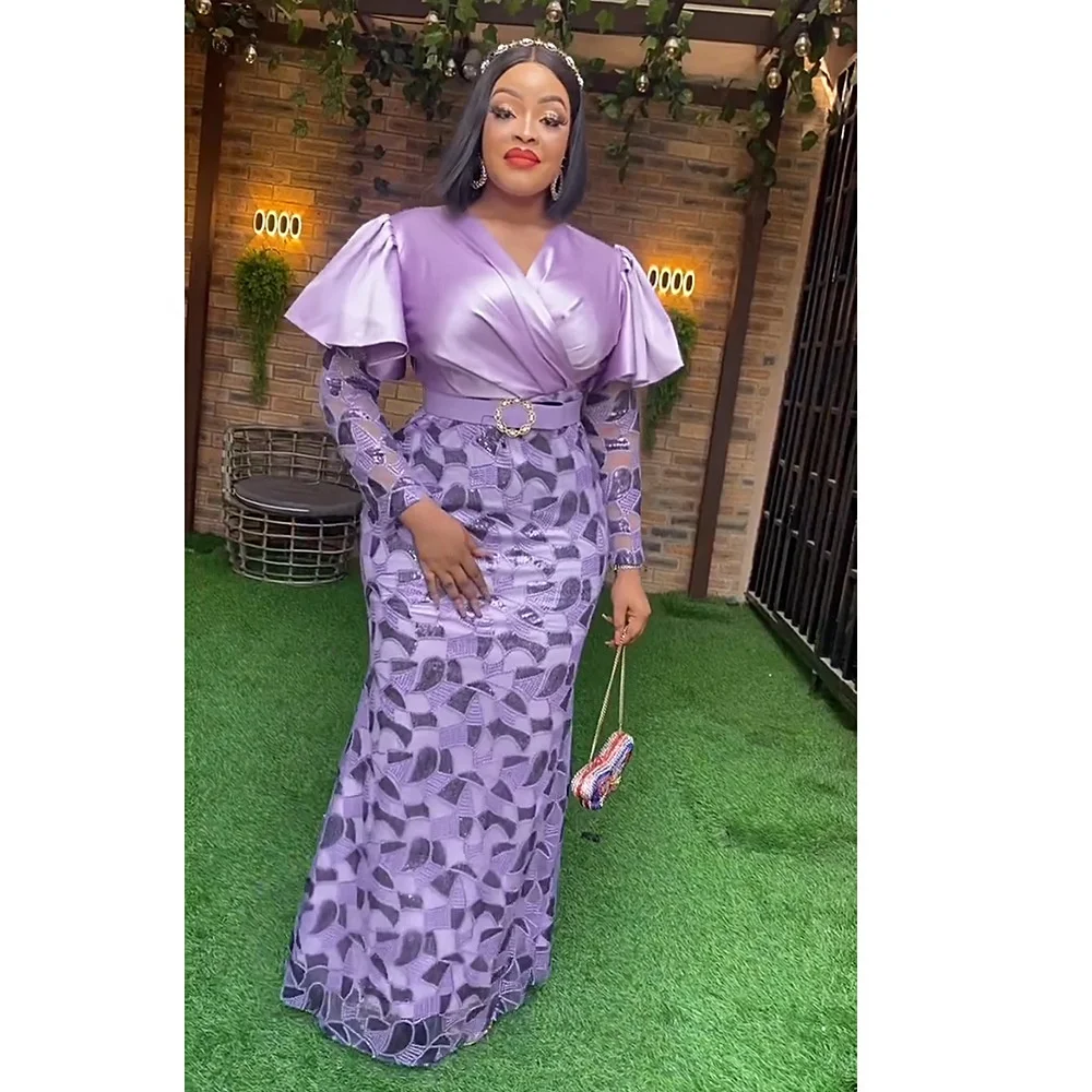 strapless open back dress Off-Shoulder Green and Brown Ankara Party Dress – Yoma Fashion Boutique main image 0