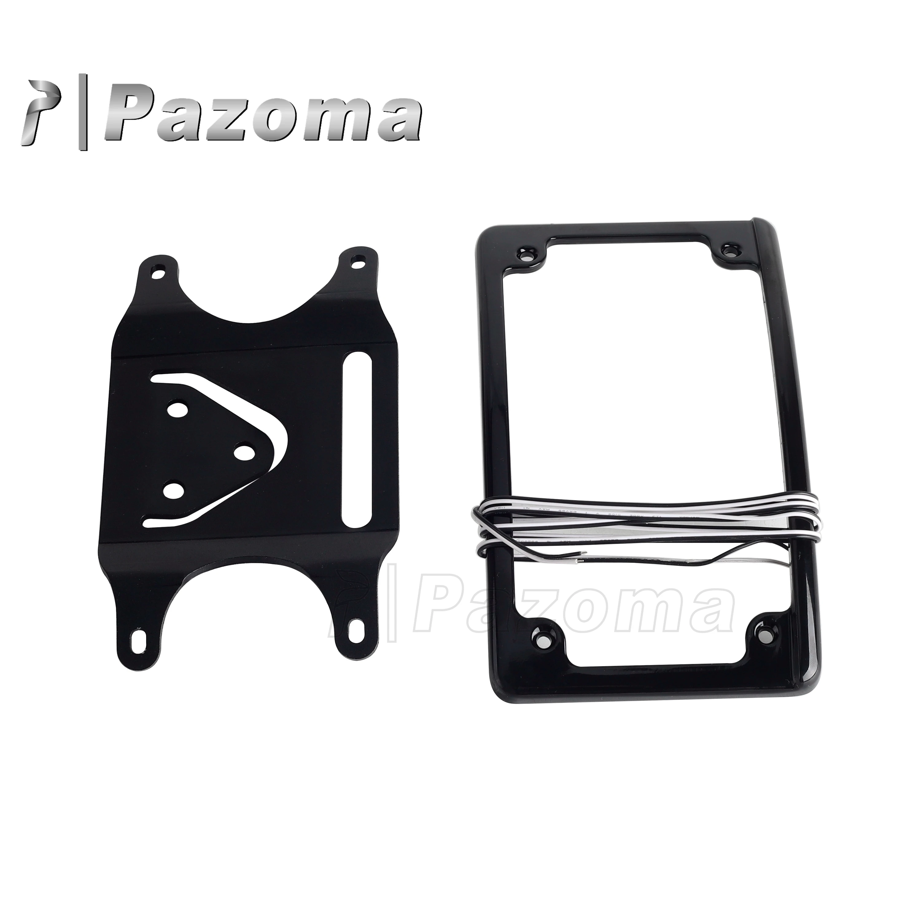 Curved License Plate Mount Relocation Bracket with LED Frame for Harley FXLRST FXLRS FLHRC FLHCS FLHCS FLSTFSE FXDC FXDX XL