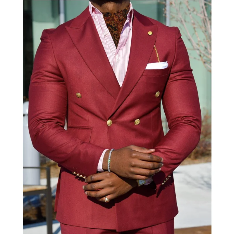 Completo Uomo 2 Pezzi – Giacca Doppio Petto E Pantaloni Pieghe, Tessuto Check, Nero