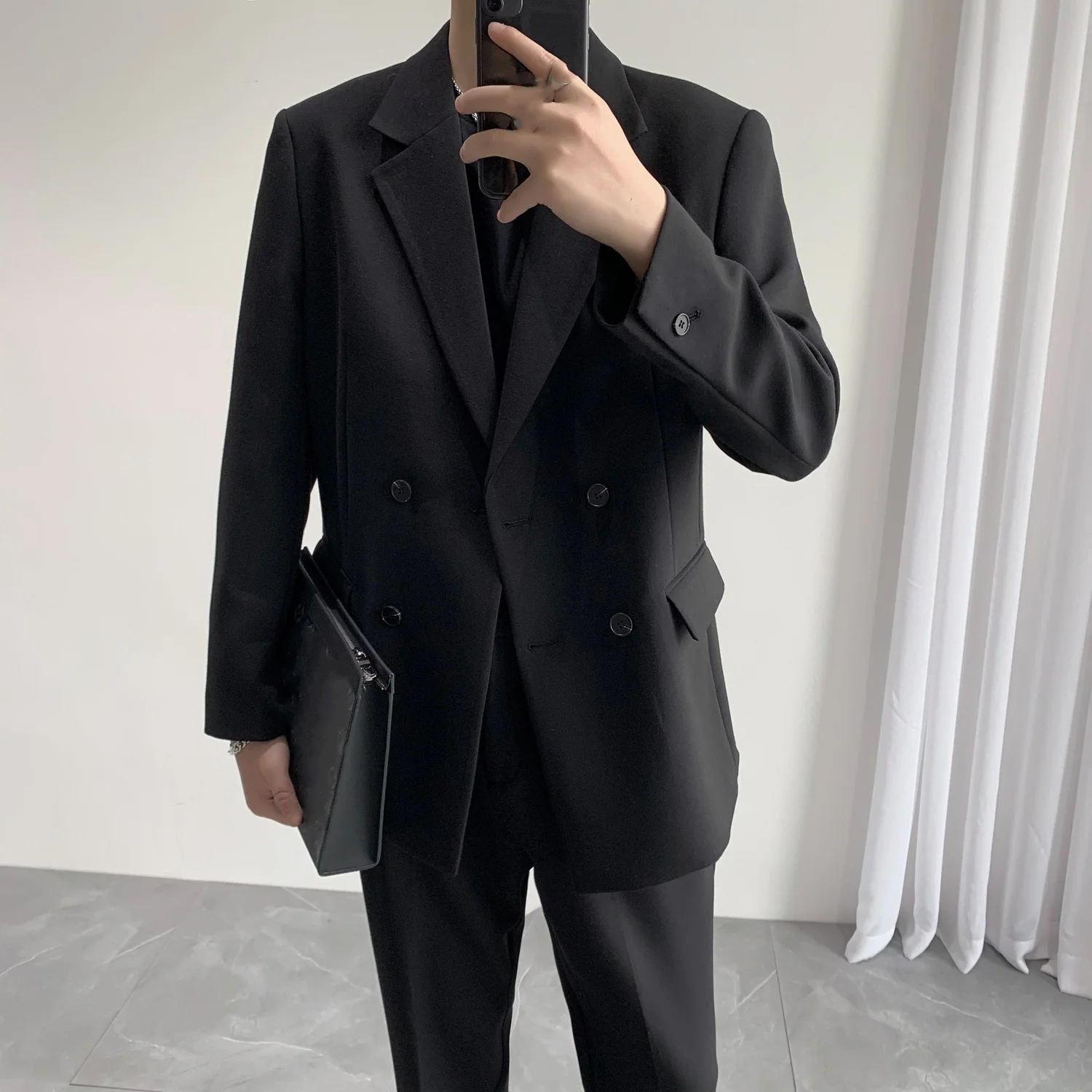 Casual Suit Jacket Men's Top Loose Trend Vintage Single Suit Top Trend