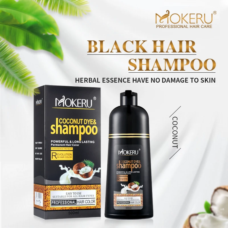 Mokeru Coconut Oil Black Hair Dye Shampoo - Fast Color