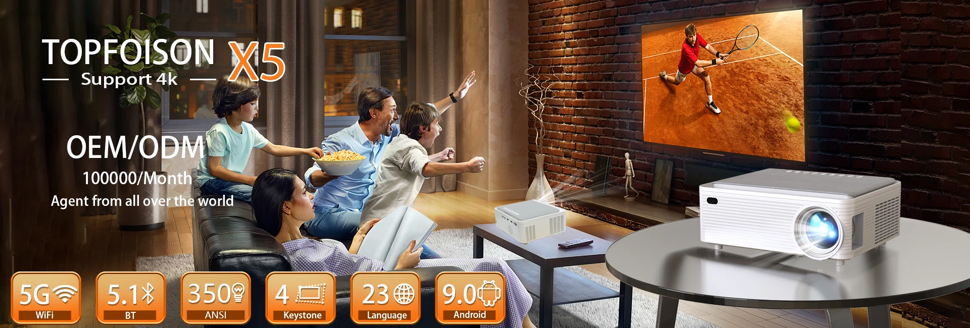 Topfoison X5 Best 4k Portable Overhead Projectors Portable Projector ...