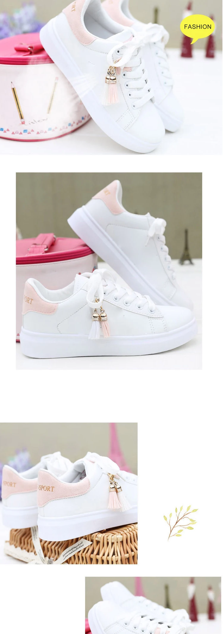 Ladies Casual Sneakers New Spring Autumn Fashion White Shoes Stock 2022 Breathable Lace Up 3163