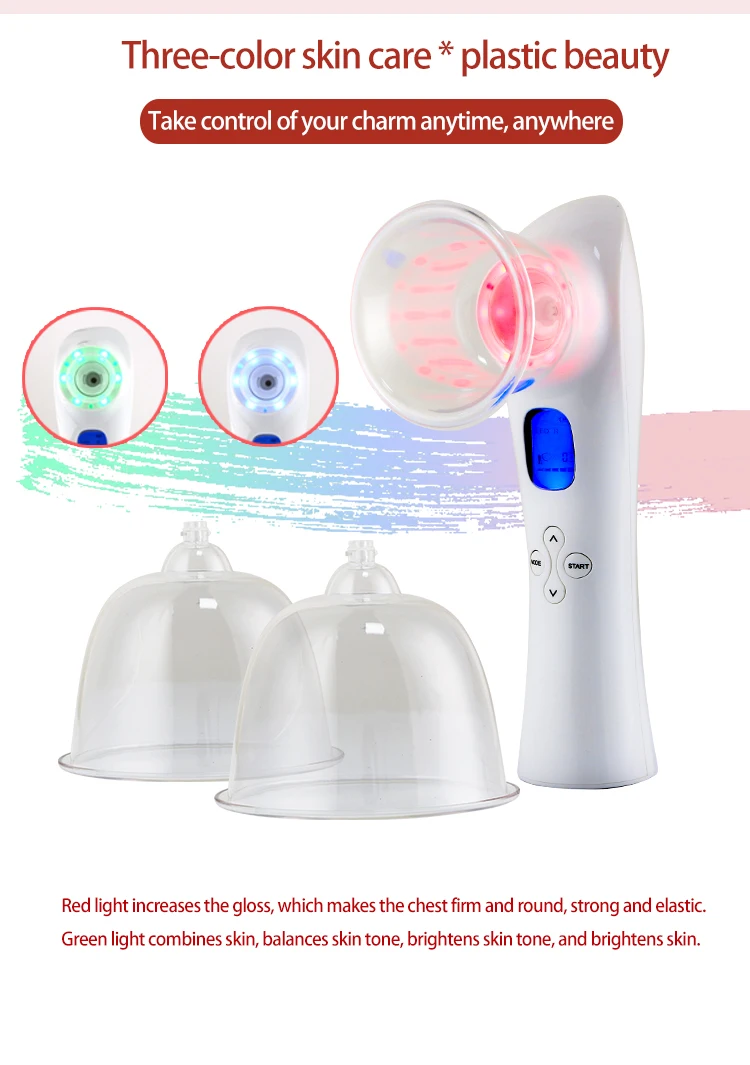 Best Hot Selling Butt Lift 3 Cups Butt Lifting Vacuum Suction Therapy Breast Massager Machine Enlargement Beauty Salon Equipment