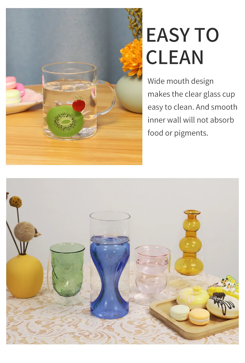 High-value creativity ingenious minimalist design vintage transparent crystal simple design milk glass cup animal water glass factory