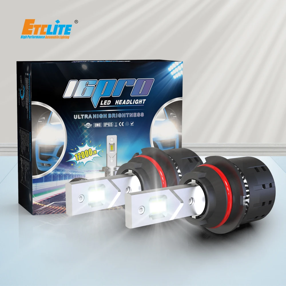 Etclite I6 Pro Lamp Custom Logo HB5 12V Led Lights High Power 120W 12000 Lumen Led 9007 Auto Truck Car Headlight With Canbus