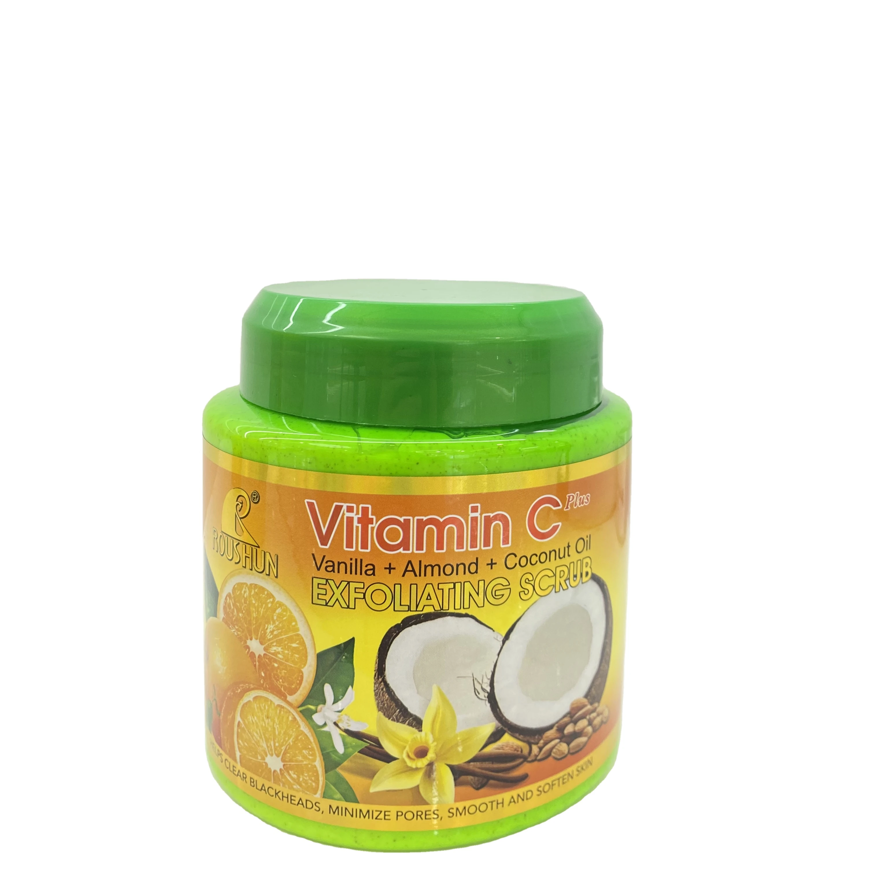 ROUSHUN VC EXFOLIATING SCRUB Vanilla Almond VITAMIN C VEGAN LIGHTENING BODY SCRUB