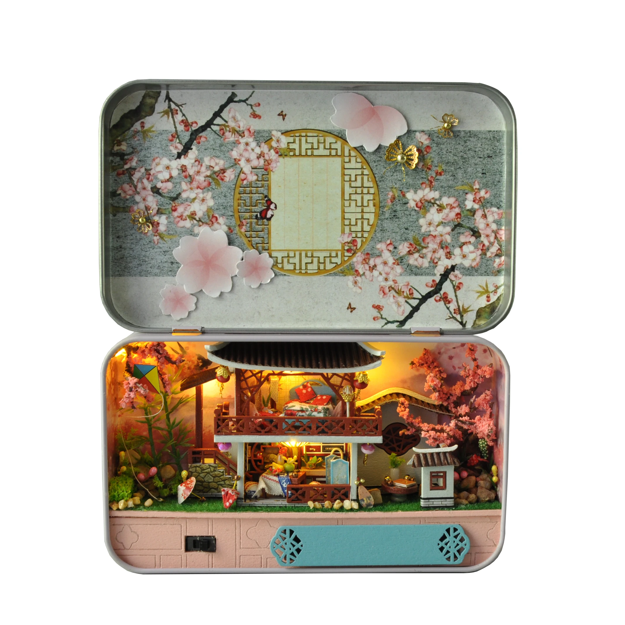 Кукольный домик «сделай сам», миниатюрная деревянная мебель, игрушка, четыре сезона, коробка с ландшафтом, кукольный дом для детей