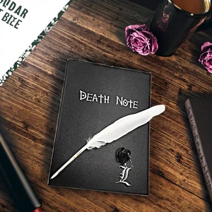 Large A5 Death Notebook Journal New School Writing Notebook With Quill Pen and Death Necklace Fashion Anime Theme Cosplay Gift