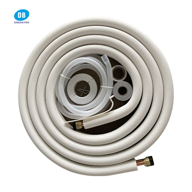 Dabund AC Pre Insulated Copper Pipe White Connecting Tube for Split System Air Conditioner Installation Kit